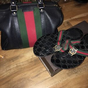 Authentic Gucci bag & sandals together